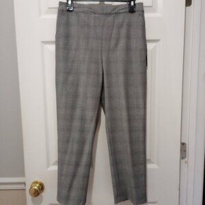 Gray Plaid Comfort Stretch Trouser Pants sz 6 NWT